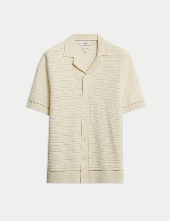 Chemise en maille de coton textur&eacute;