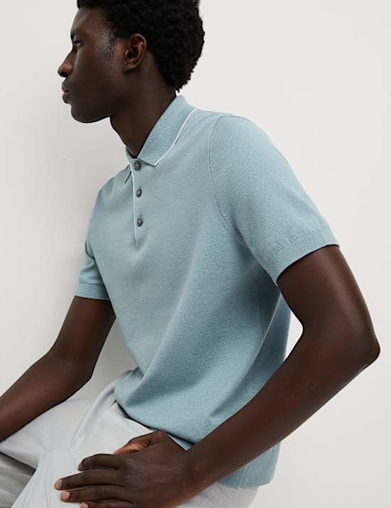 Cotton Rich Knitted Polo Shirt