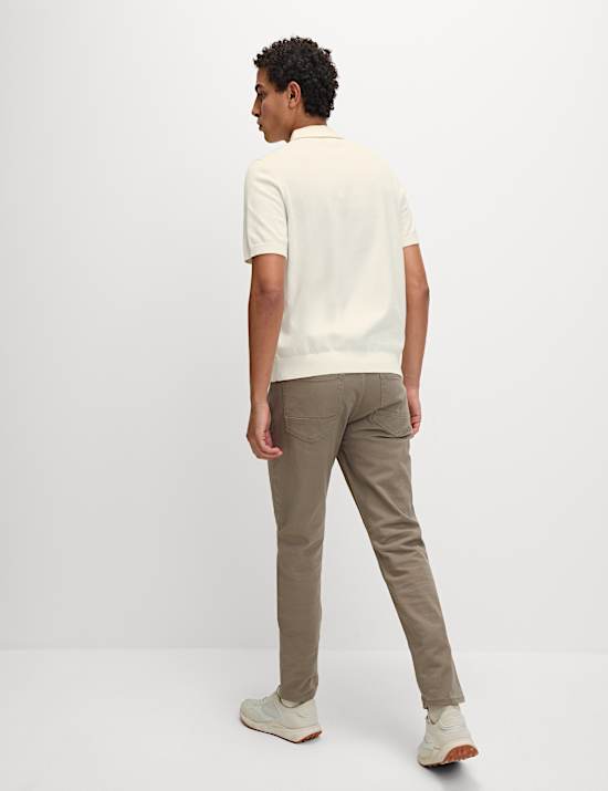 Cotton Rich Half Zip Knitted Polo Shirt