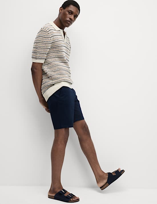 Cotton Blend Knitted Polo Shirt