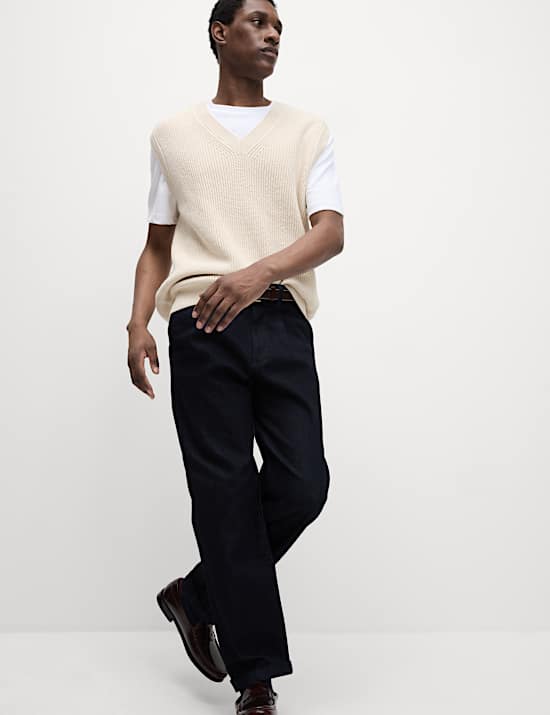 Pure Cotton Ribbed Knitted Vest