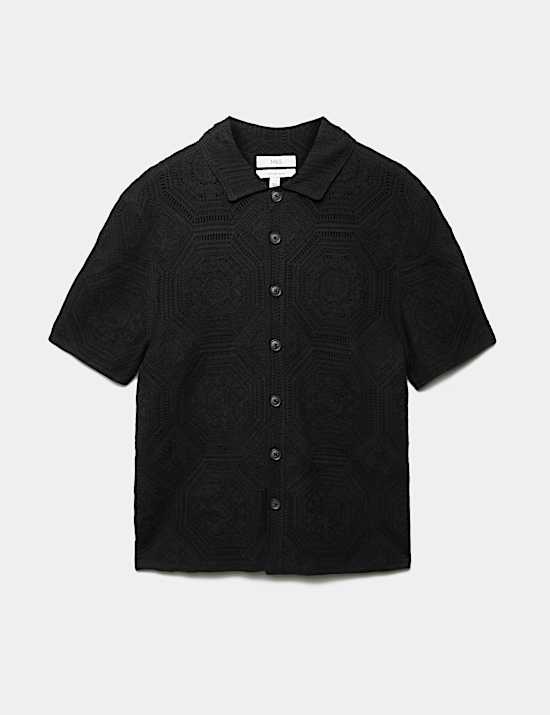 Kemeja Polo Rajutan Kancing Penuh Bahan Katun