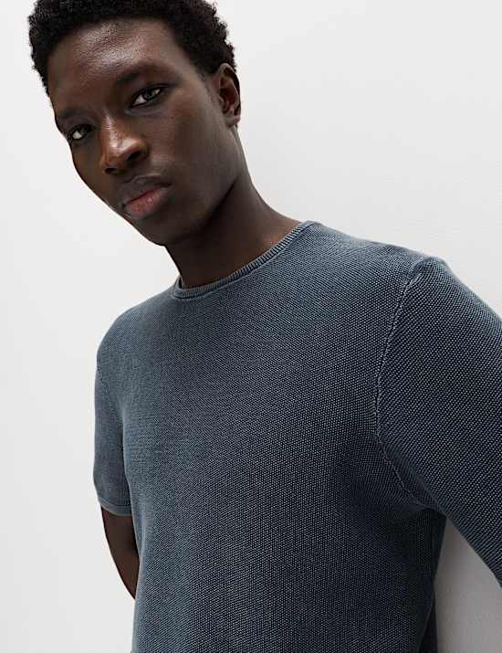 Pure Cotton Garment Dyed Knitted T-Shirt