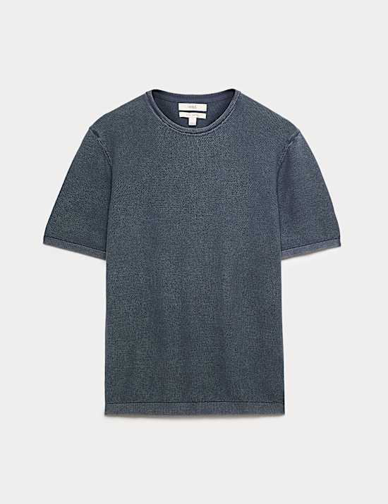 Pure Cotton Garment Dyed Knitted T-Shirt