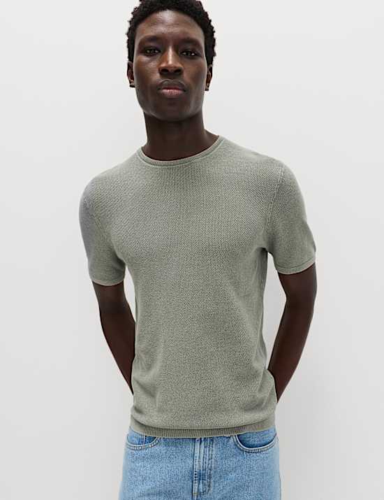 Pure Cotton Garment Dyed Knitted T-Shirt
