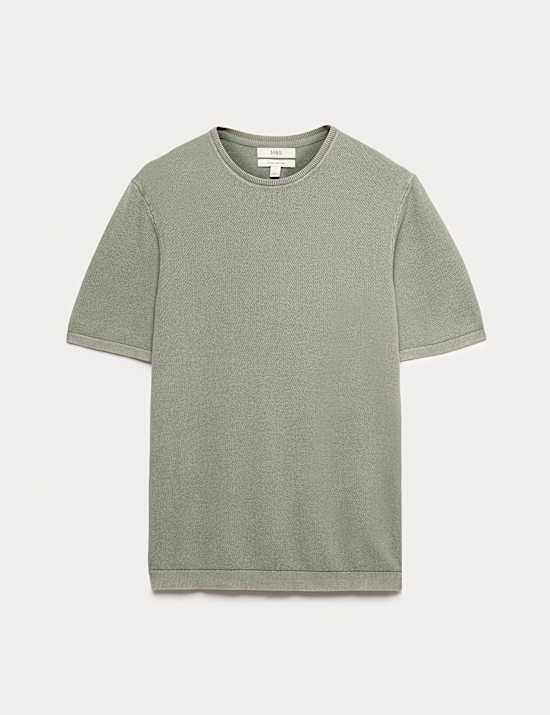 Pure Cotton Garment Dyed Knitted T-Shirt