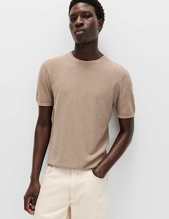 Pure Cotton Garment Dyed Knitted T-Shirt