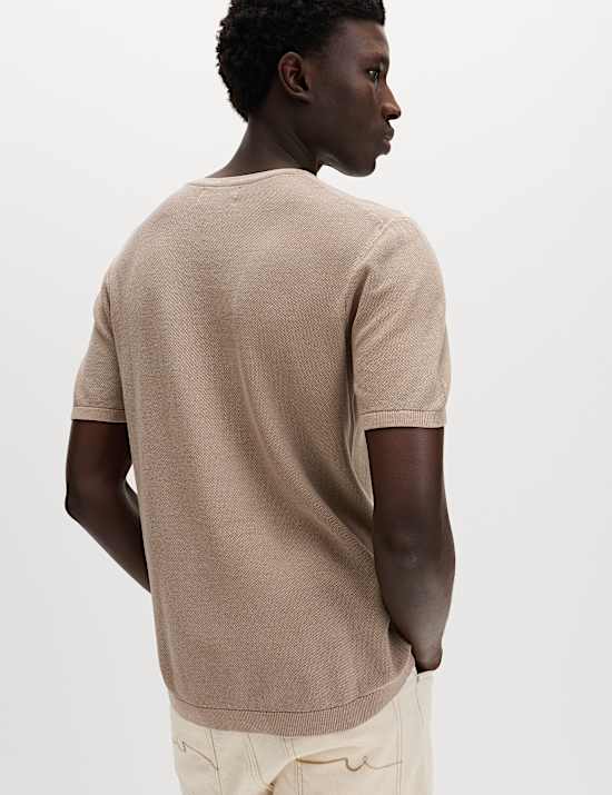 Pure Cotton Garment Dyed Knitted T-Shirt
