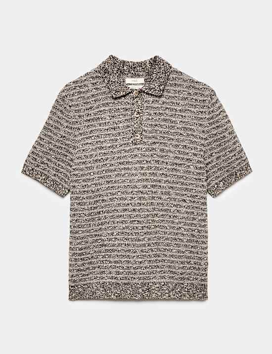 Cotton Rich Textured Knitted Polo Shirt