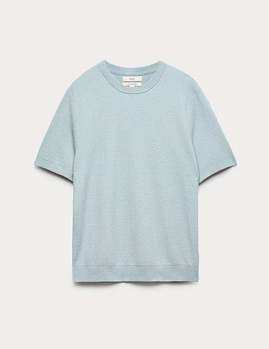 Cotton Rich Textured Knitted T-Shirt
