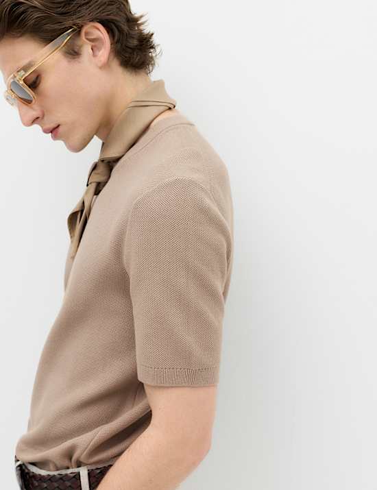 Cotton Rich Textured Knitted T-Shirt