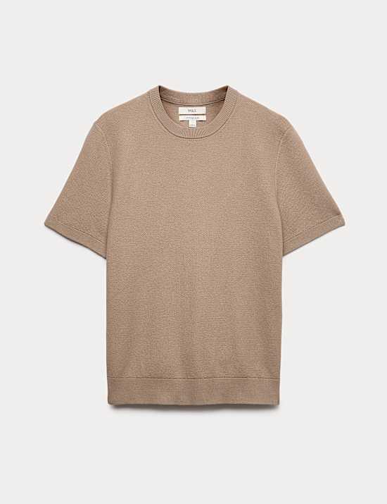 Cotton Rich Textured Knitted T-Shirt