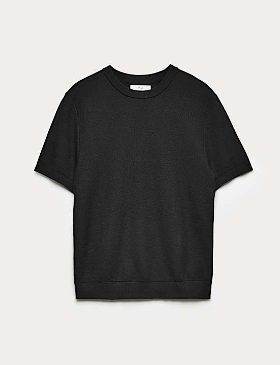 Cotton Rich Textured Knitted T-Shirt
