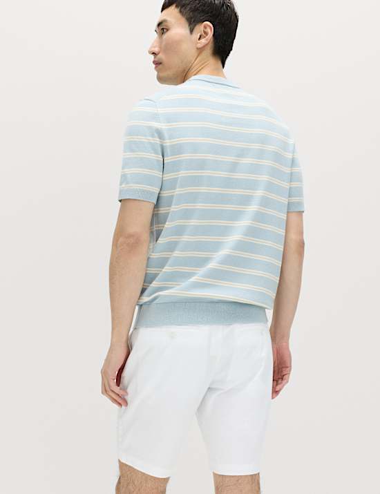 Cotton Rich Striped Knitted T-Shirt