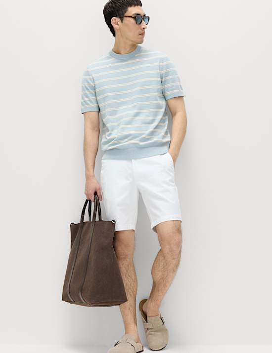 Cotton Rich Striped Knitted T-Shirt