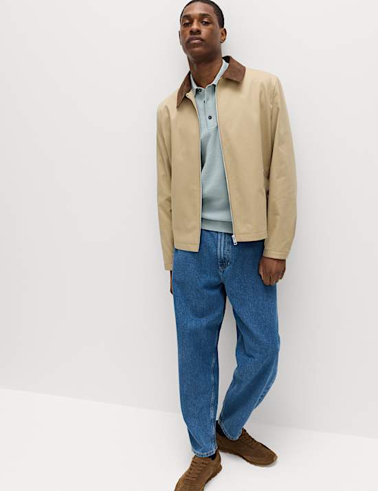 Cotton Rich Textured Knitted Polo Shirt