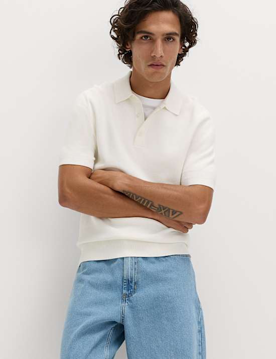Cotton Rich Regular Fit Knitted Polo Shirt