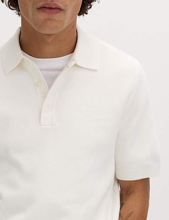 Cotton Rich Regular Fit Knitted Polo Shirt