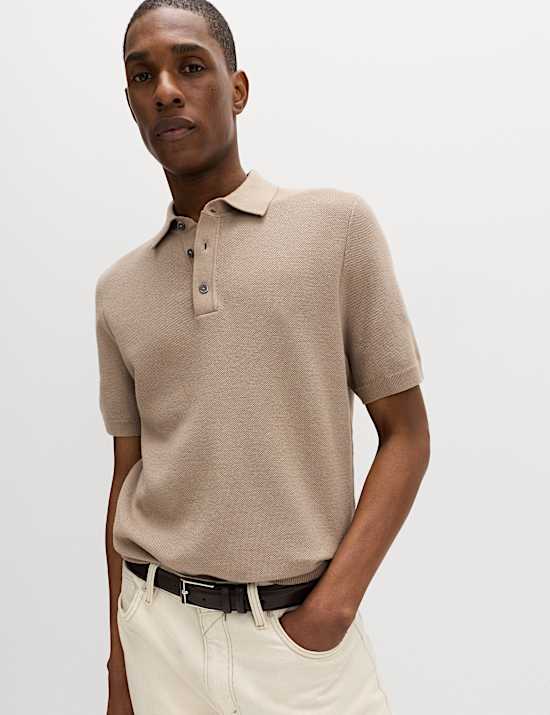 Cotton Rich Regular Fit Knitted Polo Shirt