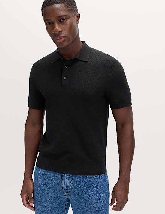 Cotton Rich Regular Fit Knitted Polo Shirt
