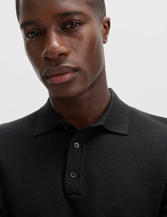 Cotton Rich Regular Fit Knitted Polo Shirt