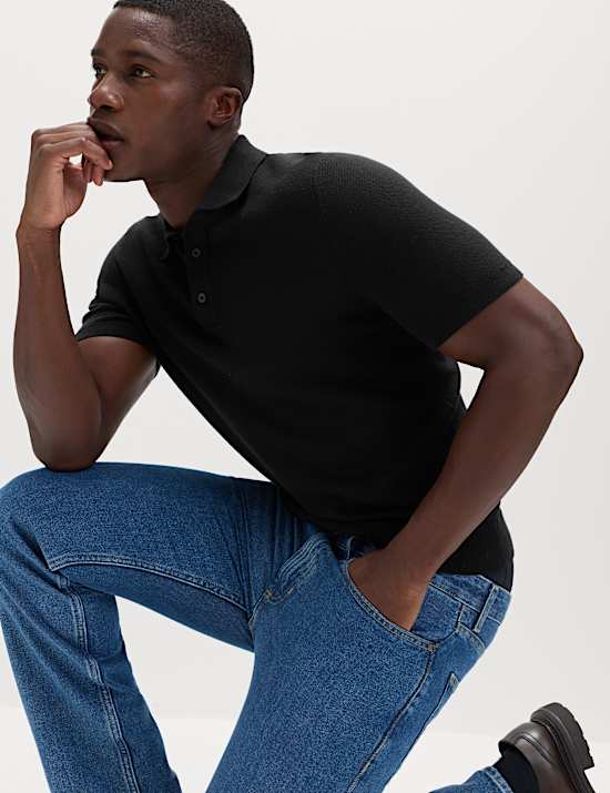 Cotton Rich Regular Fit Knitted Polo Shirt