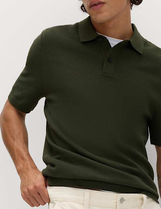 Cotton Rich Slim Fit Knitted Polo Shirt