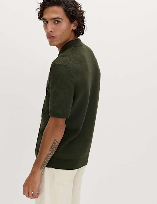 Cotton Rich Slim Fit Knitted Polo Shirt