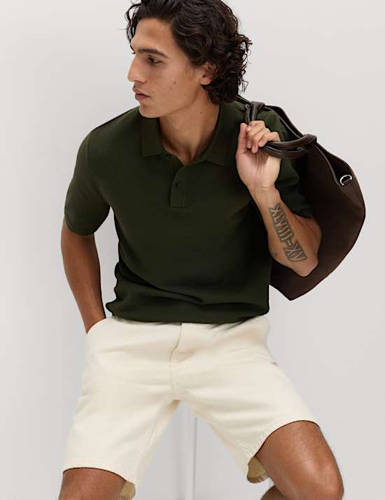 Cotton Rich Slim Fit Knitted Polo Shirt