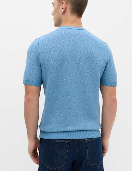 Cotton Rich Textured Knitted T-Shirt
