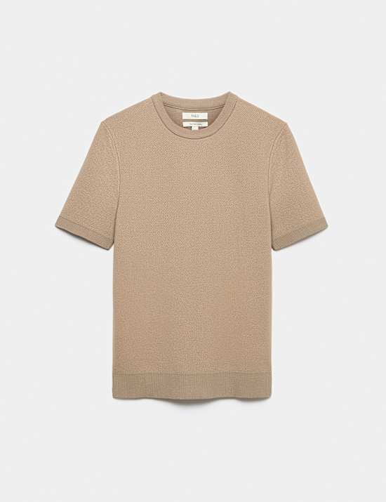 Cotton Rich Textured Knitted T-Shirt