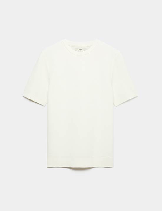 Cotton Rich Textured Knitted T-Shirt