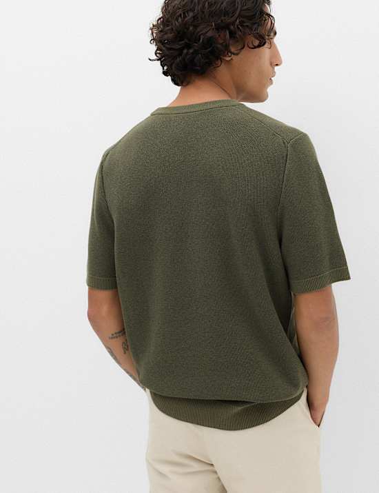 Cotton Rich Textured Knitted T-Shirt