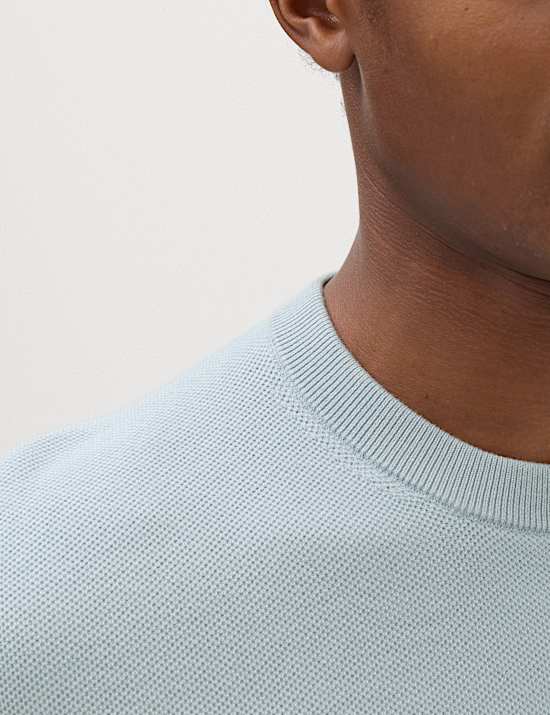 Lot de 2 t-shirts en maille 100 % coton textur&eacute;