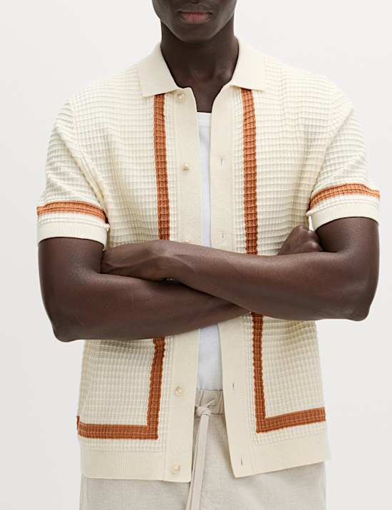 Pure Cotton Tipped Knitted Polo Shirt