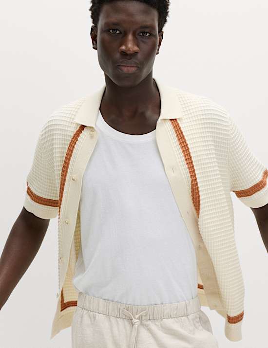 Pure Cotton Tipped Knitted Polo Shirt