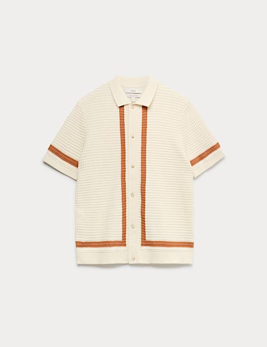 Pure Cotton Tipped Knitted Polo Shirt