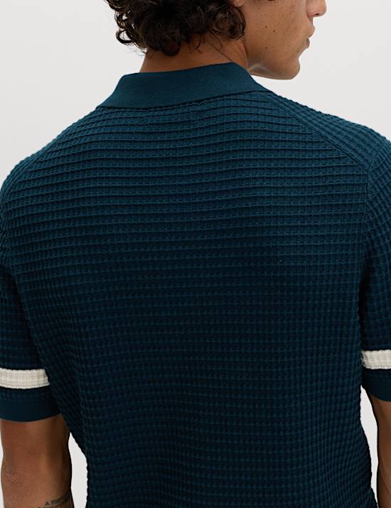 Pure Cotton Tipped Knitted Polo Shirt