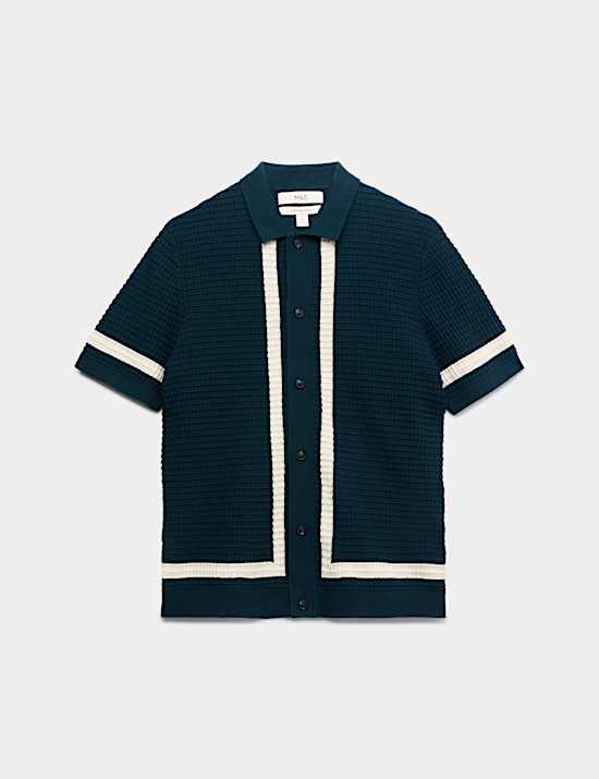 Pure Cotton Tipped Knitted Polo Shirt