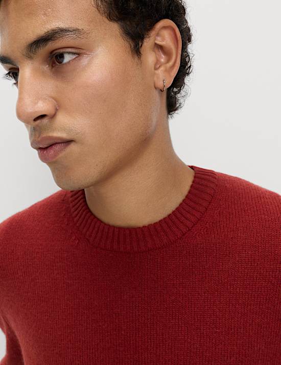 Lambswool Blend Chunky Crew Neck Jumper