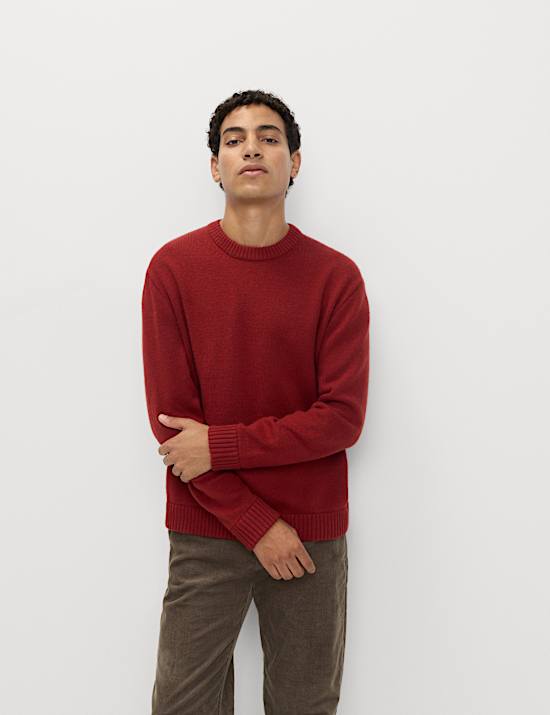 Lambswool Blend Chunky Crew Neck Jumper