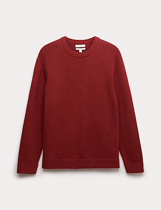Lambswool Blend Chunky Crew Neck Jumper