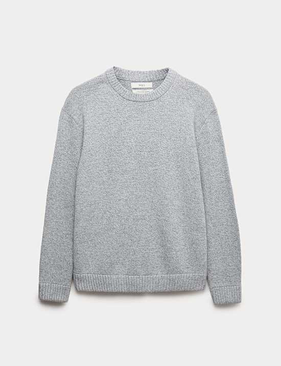 Lambswool Blend Chunky Crew Neck Jumper