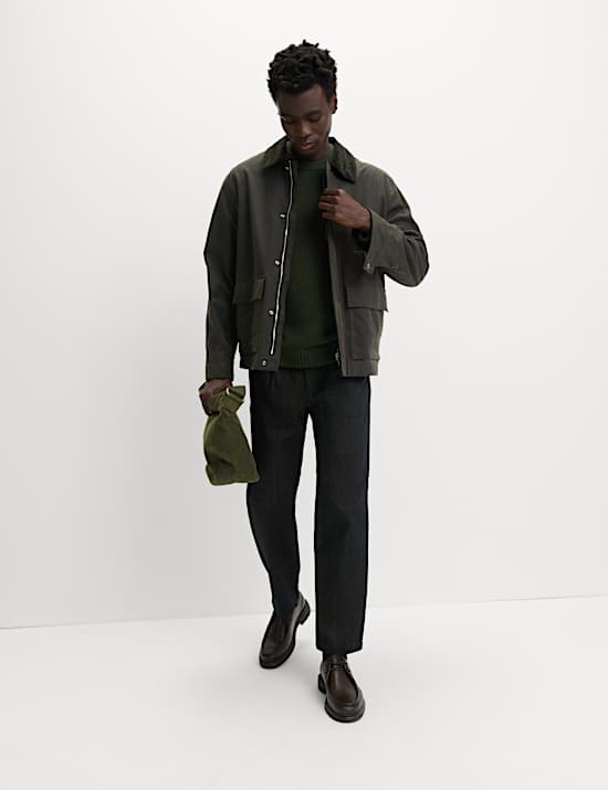 Lambswool Blend Chunky Crew Neck Jumper