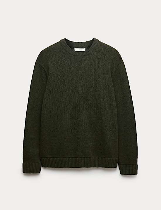 Lambswool Blend Chunky Crew Neck Jumper