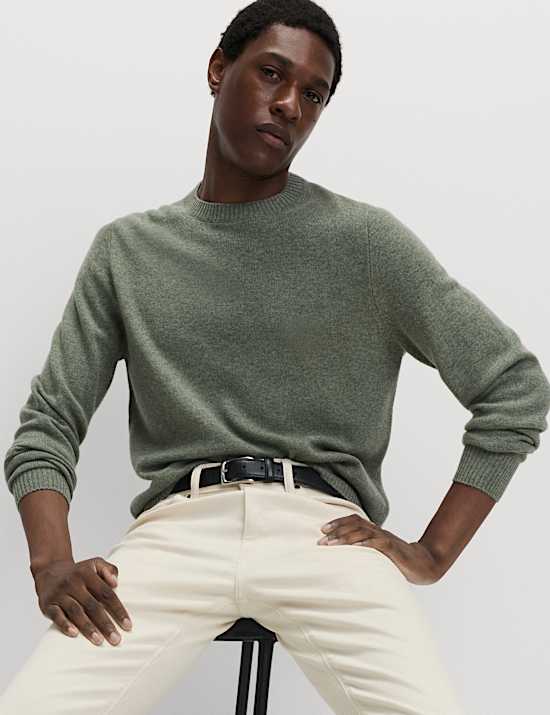 Puur lamswollen trui met ronde hals