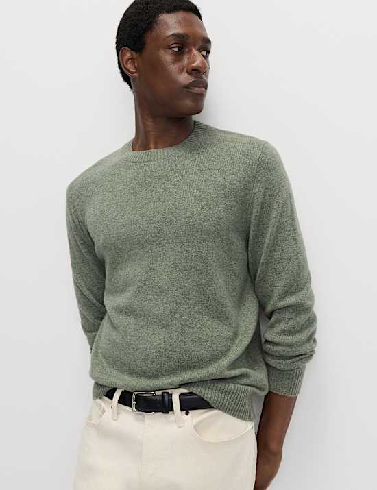 Puur lamswollen trui met ronde hals