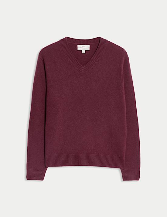 Pull 100 % laine d'agneau à col en V