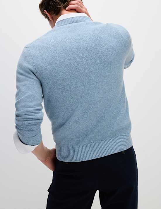 Trui van zuivere lamswol met V-hals