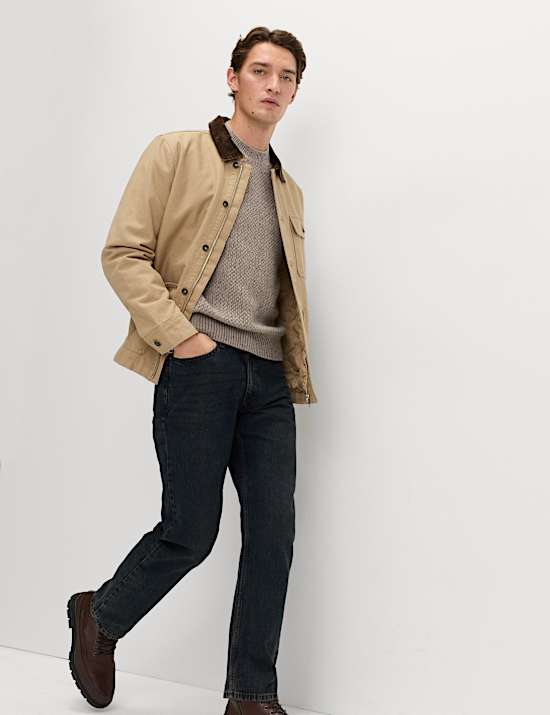 Lambswool Blend Textured Crew Neck Jumper